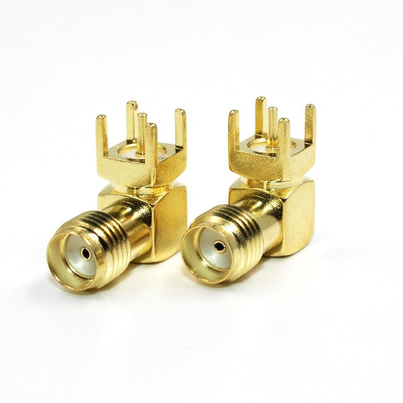 bnafes SMA Female Jack Right Angle Solder PCB Mount RF Connector Adapter 4pcs - Image 3